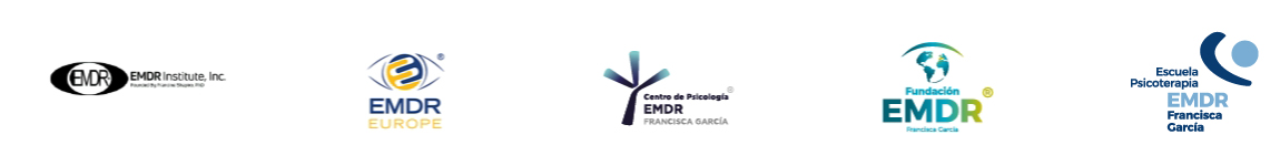 Logos de las empresas colaboradoras: EMDR Institute, EMDR Europe, Centro de Psicología Francisca García, Fundación EMDR Francisca García, Escuela de Psicoterapia EMDR Francisca García.